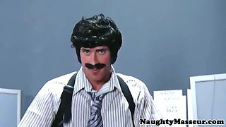 Tattooed police stunner Gia Dimarco hardcore massage