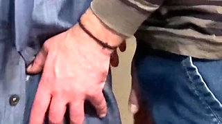 Dirty Hobby! Old Man Fingering Perfect Pussy in Public