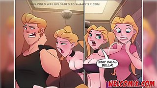 Hot Blonde Trapped in Elevator - Pervert Anime Sex Fuck