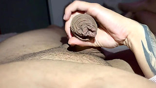 Hot Latina stepmom handjob and first time anal on stepson's bed - Big booty milf creampie