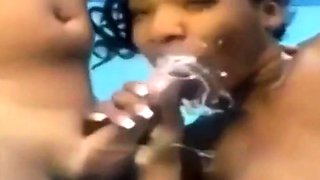 Black Beauty Blows 2 Big Cocks Underwater
