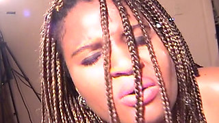 Chubby Ebony MILF Enjoys Two Cocks After Pool Game