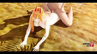 Chainsaw Man Hentai - Power Fucked in the Beach - Asian Japanese Manga Anime Porn