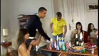 College girls in an orgy getting fucked in every hole