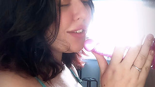 Real Sloppy Deepthroat + Dildo Fucking to Loud Orgasm