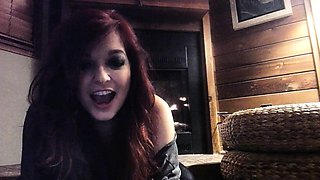 Cute curly brunette solo webcam masturbation