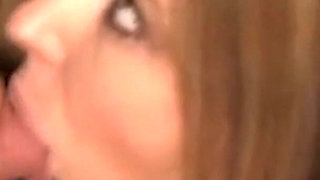 Redhead Deep Throats Gloryhole Dick During Confession