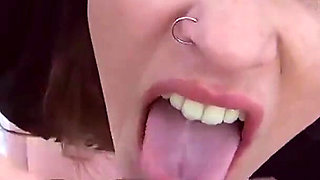 Cute teen Kassondra Raine POV no hands bj and cum swallow