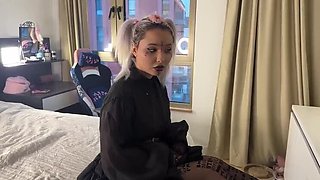Insane Flexible Positions: Alt Girl Deep Anal and Pearl Necklace Creampie