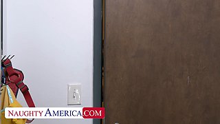 Busty Brunette MILF Agatha Delicious Sucks and Rides a Massive Cock Roughly While Second Man Watch