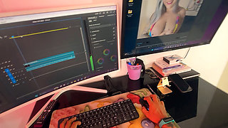 Distracting My Husband While He Works: Surprise Blowjob and Creampie in the Office