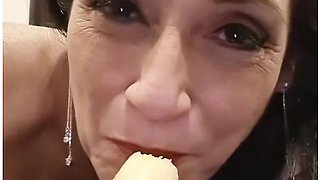 Banana stretching tightness until she begs to stop