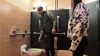 Caught Public Restroom and Sloppy Seconds with Wife