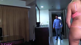 A blond maid enjoys some harsh cheating hump in