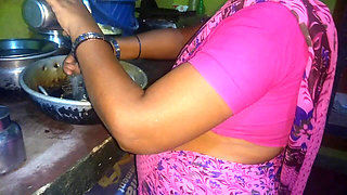 Indian Hot Housewife Romance Hasband in Kitchen