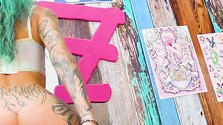 Alt Girl Anal Fucked During Tattoo Session - Sloppy BJ & Squirt