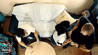 Cuckold Watches His Girlfriend Cheat to Pay Rent - Bi-sexual Encouragement Cuckolding Cum Kiss