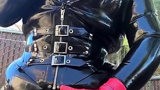 Outdoor solo scene with Ivana masturbating pussy
