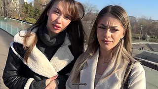Two tourist girlfriends are eager to try out local men in sexual situations
