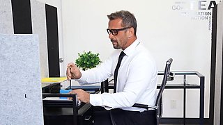 Coworkers are going to get crazy with that massive boner