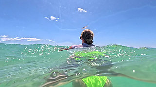 Wet White T-shirt Swimming Underwater