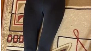 Girl In Leggings Does Sport