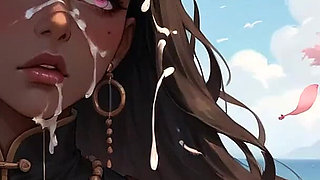 The Nasty Ebony Goddess Gives a Cherry Blossom DT by the Ocean.