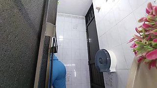Big Booty Ebony Nurse Caught on Bathroom Cam
