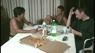 Sexy chick fucking two guys