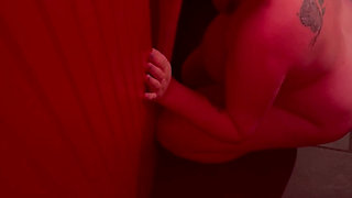 Lots of cum fills my panties at the gloryhole