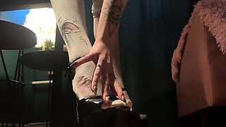 Small Titted Blonde Sucks POV