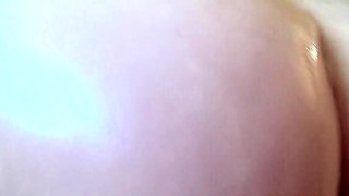 Tattooed Amateur Rubs Oiled Body - Big Ass, Curvy, Bush