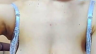 Tits Show by Hot Wet Myla_angel with Sexy Makeup in White Bra and Black Panties!