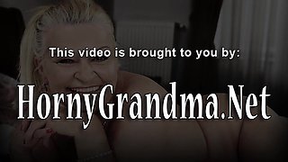 Aroused granny sucking dick