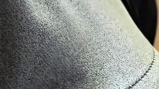 Stranger Cums Hard Inside Her Panties Under Skirt on Subway Train