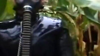 Pussy licking in gas mask humiliating