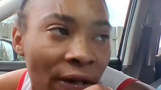Petite Ebony Gagging on Bwc