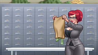 Big boobs Tina fucks monster cock Anon on a big pile of money - gameplay part 1
