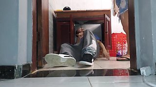 Neighbor Plumber Fucks My Wife in Mini Skirt Without Panties