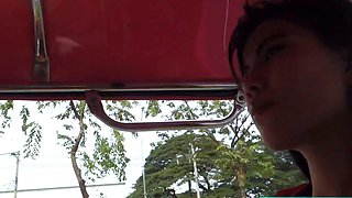 Petite Thai MILF picked up for horny sex