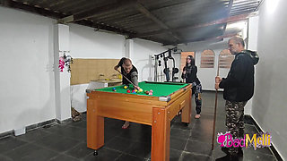 Playing Naked Pool with My Boyfriend and My Father-in-law