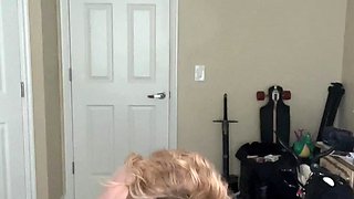 Big Boobed Blonde Masturbates With A Dildo In The Bathroom