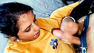 Cumshot in Mouth Indian Very Beautiful Bhabhi Blowjob with Clear Hindi Audio