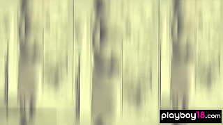 Extra skinny 18-year-old muse Daria poses naked