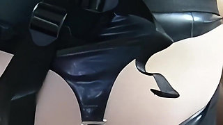 Girlfriend in Latex Makes His Ass Gape - Deep Strapon Fucking and Stroking to Orgasm