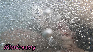 Public Pool Stepsister Dick Flash Risky Handjob Crowd Watching Cumshot 4K