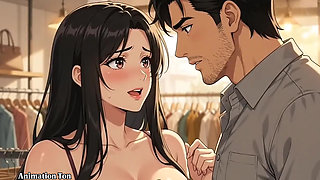 "A warm meeting between the owner and the new salesgirl in the shop"