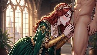 Hot AI princess lets you fuck her in her palace