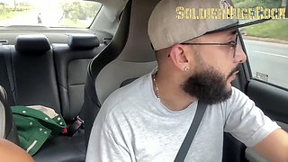 SoldierHugeCock Pounds Alessiani69s Tight Pussy Doggy in the Car