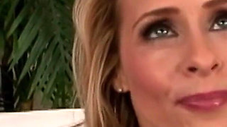 Blonde Milf Payton with hairy pussy in interracial fuck with big cock